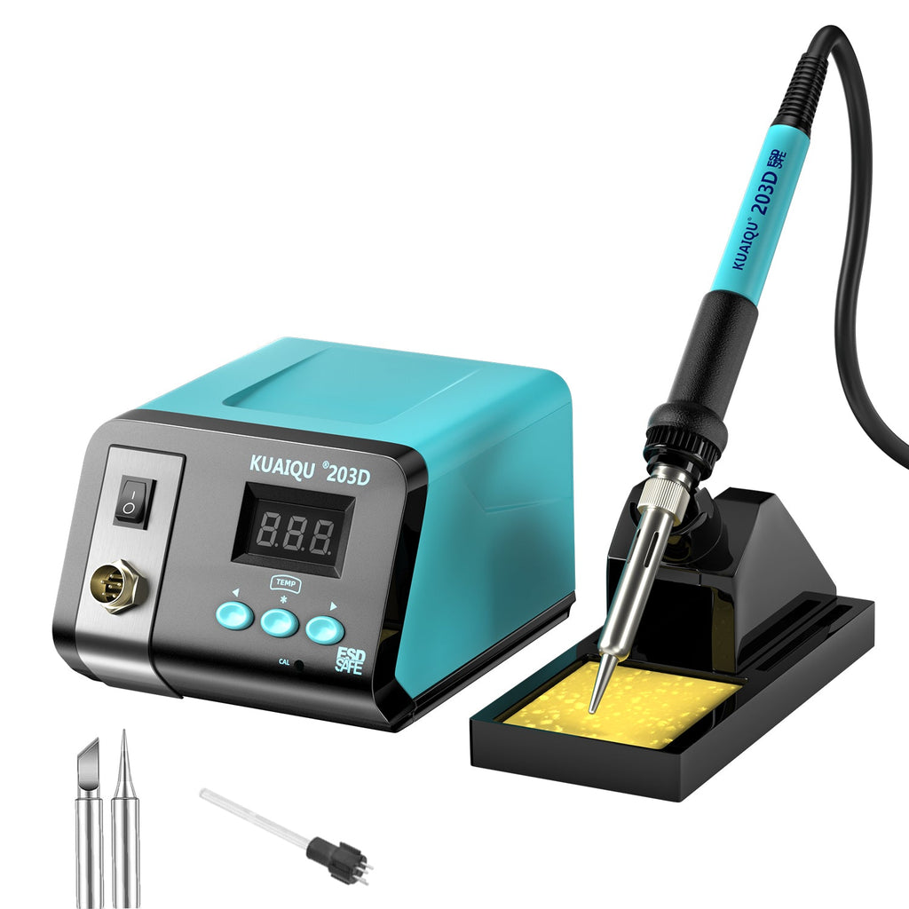 KUAIQU-203D 75W Professional Digital Soldering Station, 90-480°C Temp Control, Auto Sleep, LCD Display for Phone PCB Repair  15 sold in last 10 hours