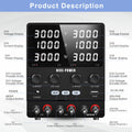 NICE-POWER SPS3010-2KD - 30V 10A Dual Independent Output Power Supply Negative Voltage Output for DC Motor Scenarios