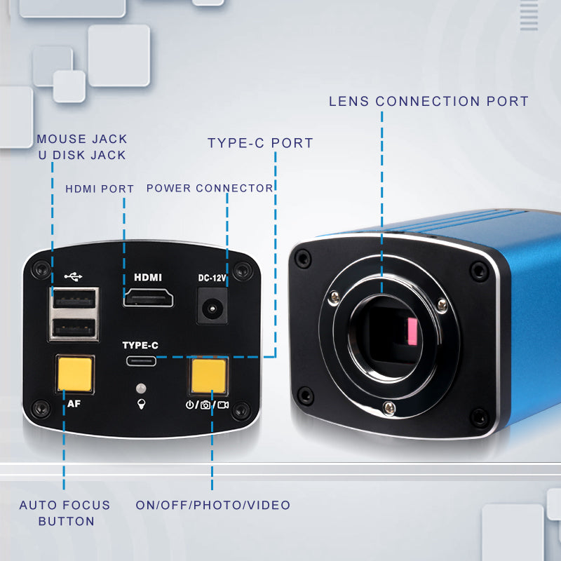 Auto focus industrial camera XZ5001 CCD lens ultra clear HDMI dual