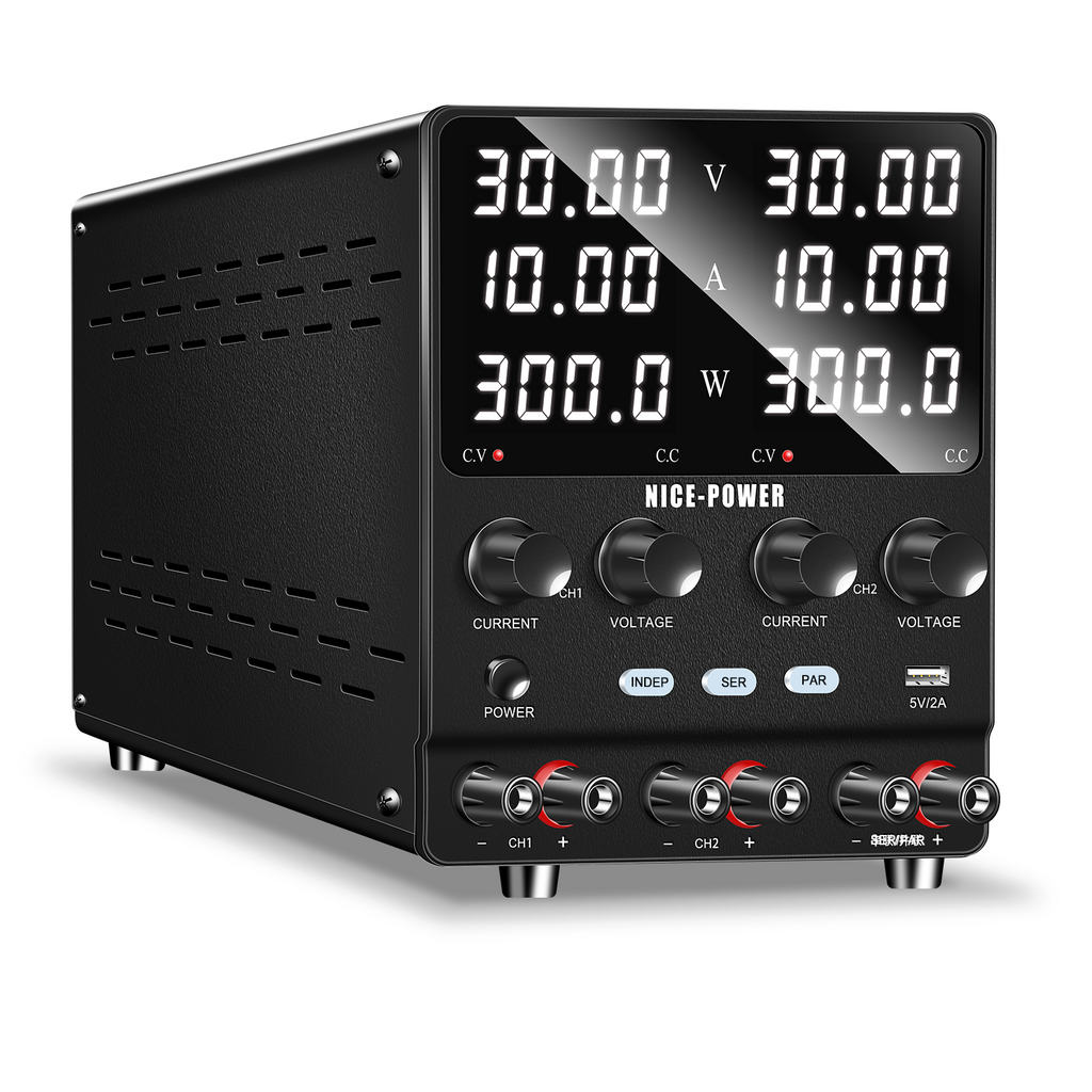 NICE-POWER SPS3010-2KD - 30V 10A Dual Independent Output Power Supply Negative Voltage Output for DC Motor Scenarios