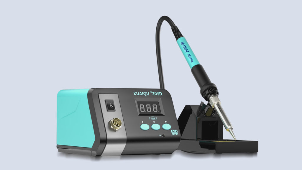 KUAIQU-203D 75W Professional Digital Soldering Station, 90-480°C Temp Control, Auto Sleep, LCD Display for Phone PCB Repair  15 sold in last 10 hours
